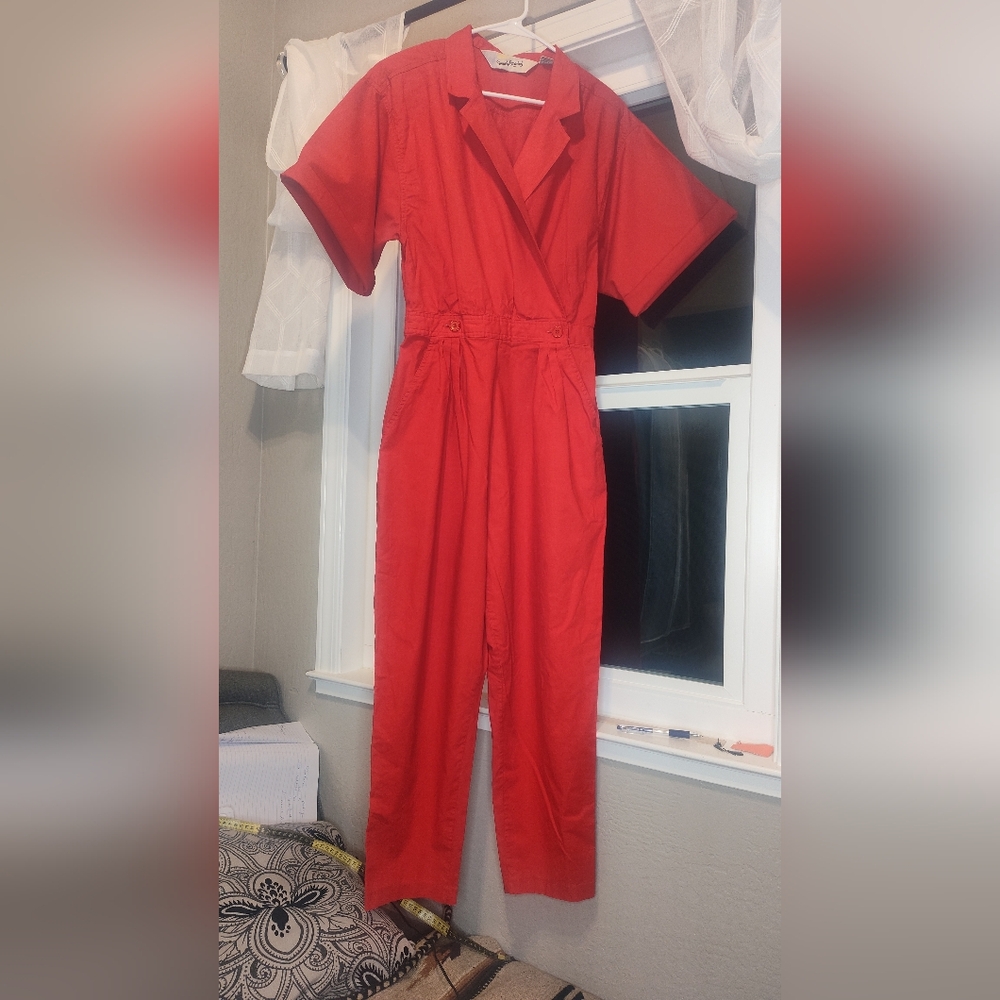 1980s Diane Von Furstenberg Red Women's Jumpsuit